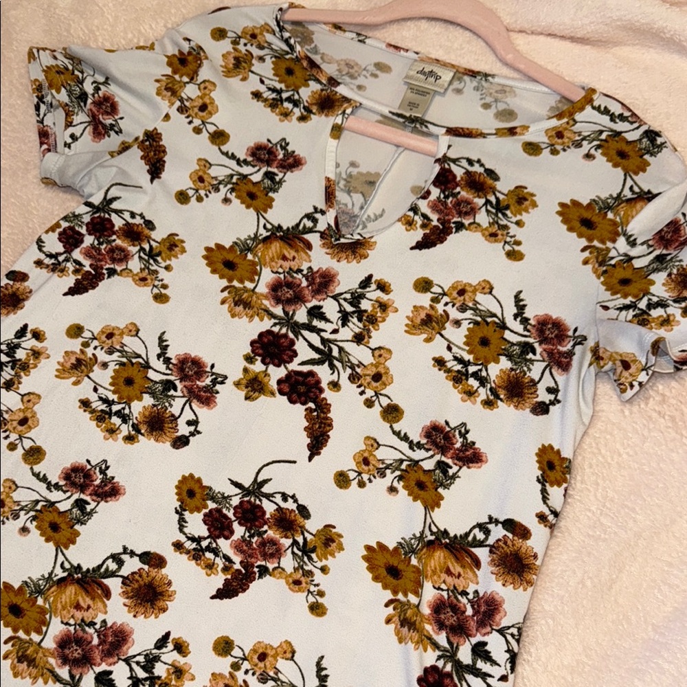 Daytrip Tan and Cream Fitted Blouse